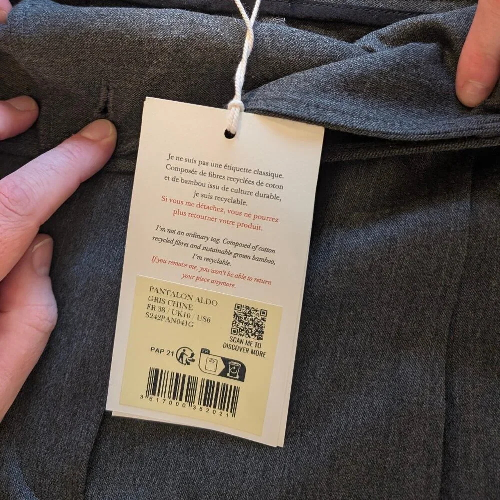 Sezane Aldo Trousers in Mottled Grey - Picture 8 of 10